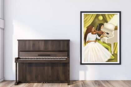 Oprawa ilustracji - Synergia (muzyka) - rama czarna - Alice Heartfelt Art