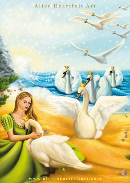 Alice Heartfelt Art - Die wilden Schwäne - die digitale Malerei