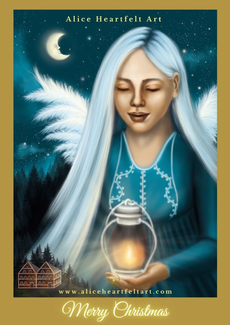 Alice Heartfelt Art - der Engel - Frohe Weihnachten 2020 (die Weihnachtskarte) - die digitale Malerei
