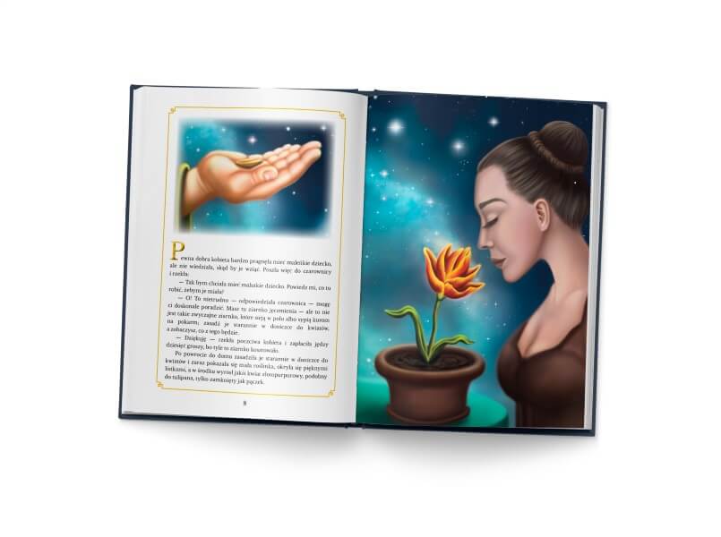 Calineczka - Hans Christian Andersen - ilustracje Alicja Zawada - produkt - książka otwarta - 08