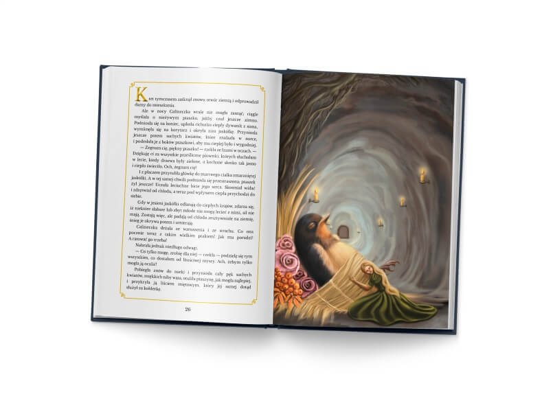 Calineczka - Hans Christian Andersen - ilustracje Alicja Zawada - produkt - książka otwarta - 26