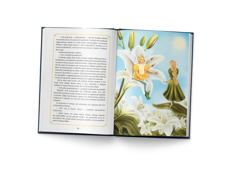 Calineczka - Hans Christian Andersen - ilustracje Alicja Zawada - produkt - książka otwarta - 34