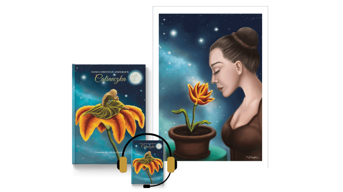 Calineczka - ksiażka - pakiety - ksiażka + audiobook + ilustracja (m frame)